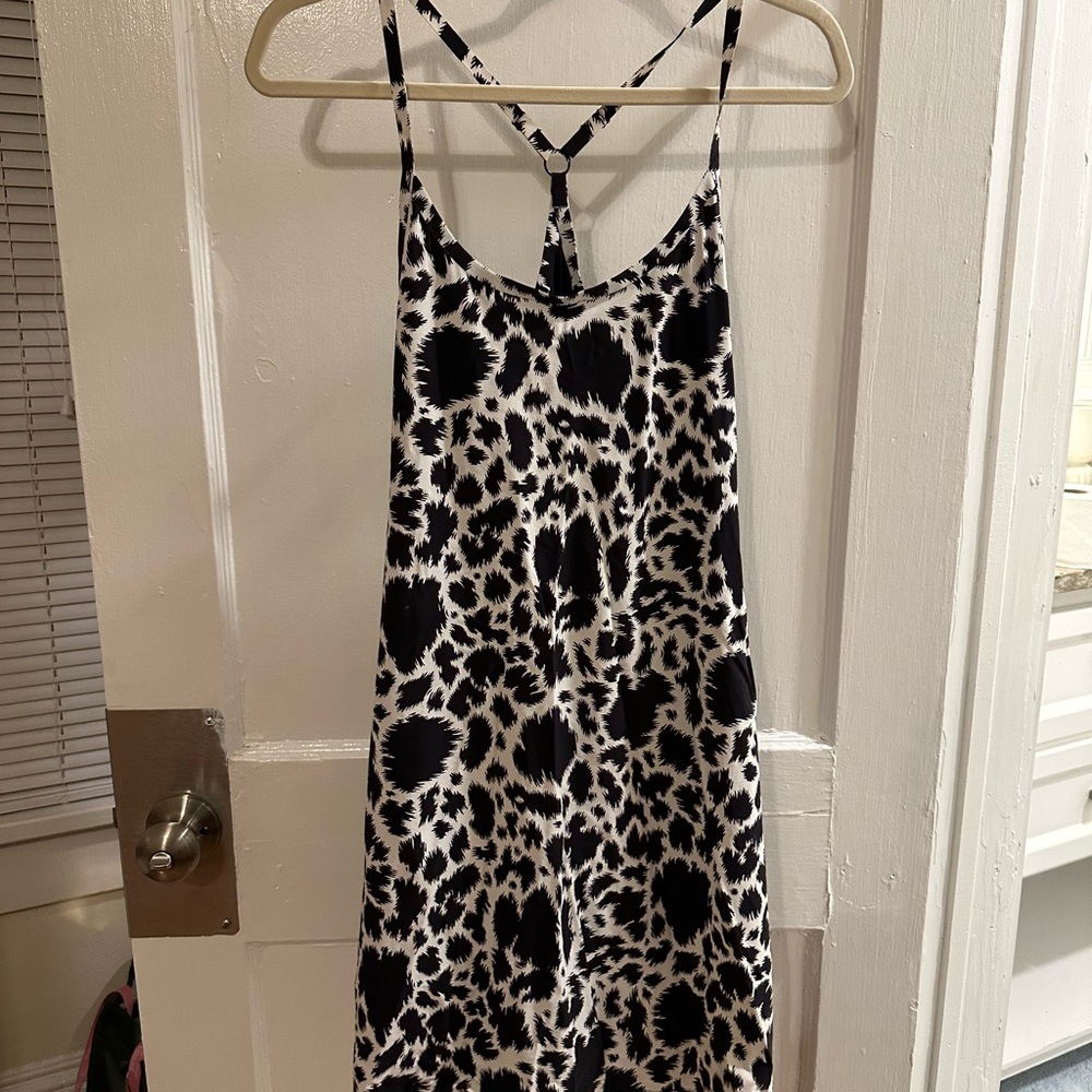 Outdoor Voices Black and White Animal Print Dress